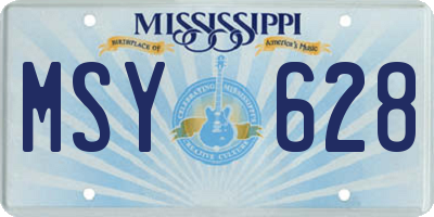 MS license plate MSY628