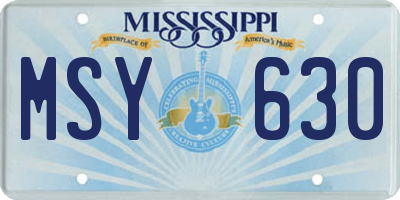 MS license plate MSY630