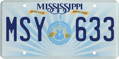 MS license plate MSY633