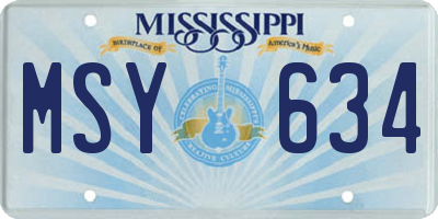 MS license plate MSY634