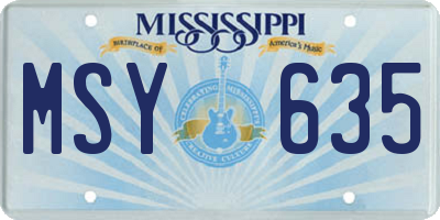 MS license plate MSY635