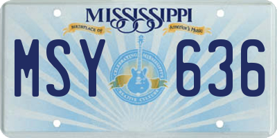 MS license plate MSY636