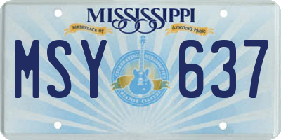 MS license plate MSY637