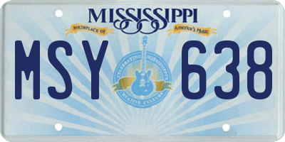 MS license plate MSY638
