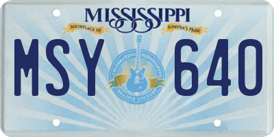 MS license plate MSY640