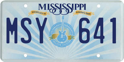 MS license plate MSY641