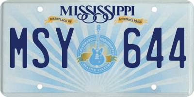 MS license plate MSY644