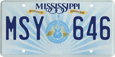 MS license plate MSY646