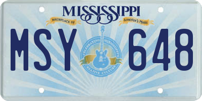 MS license plate MSY648