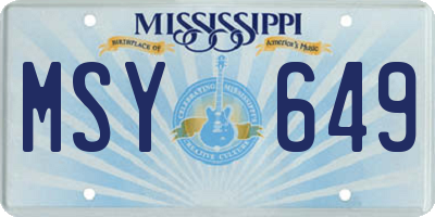 MS license plate MSY649