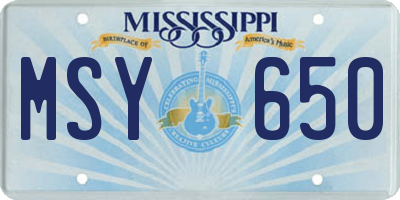 MS license plate MSY650
