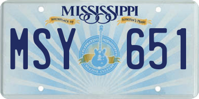 MS license plate MSY651