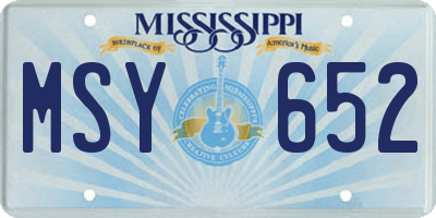 MS license plate MSY652