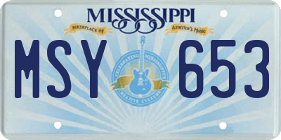 MS license plate MSY653