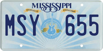 MS license plate MSY655