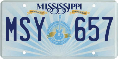 MS license plate MSY657