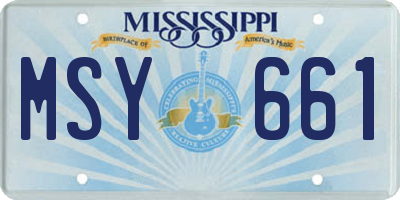 MS license plate MSY661