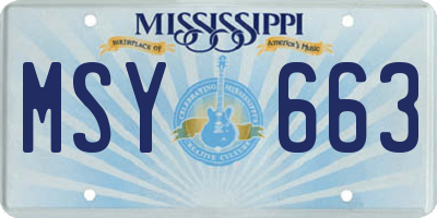 MS license plate MSY663