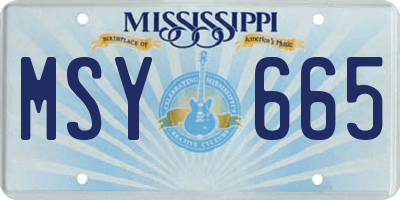 MS license plate MSY665