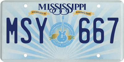 MS license plate MSY667