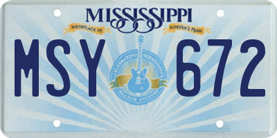 MS license plate MSY672