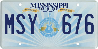 MS license plate MSY676