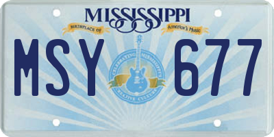 MS license plate MSY677