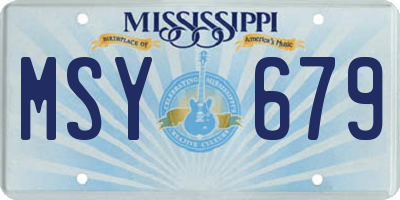MS license plate MSY679