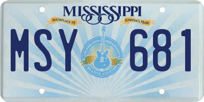 MS license plate MSY681