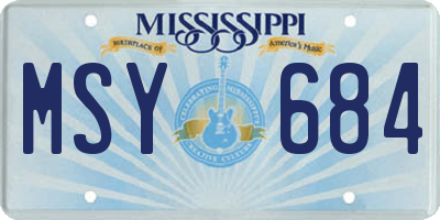 MS license plate MSY684