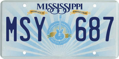 MS license plate MSY687