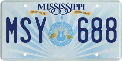 MS license plate MSY688