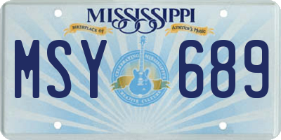 MS license plate MSY689