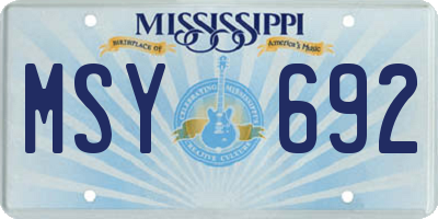 MS license plate MSY692