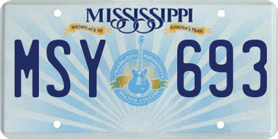 MS license plate MSY693