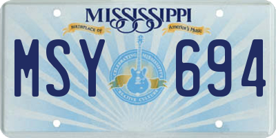 MS license plate MSY694