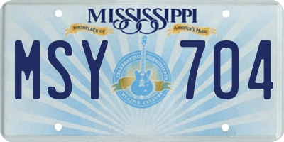 MS license plate MSY704