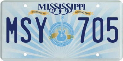 MS license plate MSY705