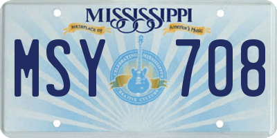 MS license plate MSY708
