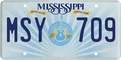 MS license plate MSY709