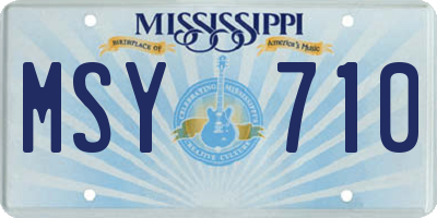 MS license plate MSY710