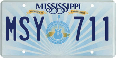 MS license plate MSY711