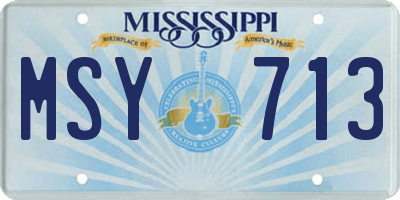 MS license plate MSY713