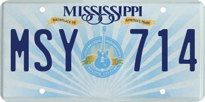 MS license plate MSY714