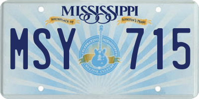 MS license plate MSY715