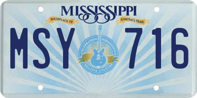 MS license plate MSY716