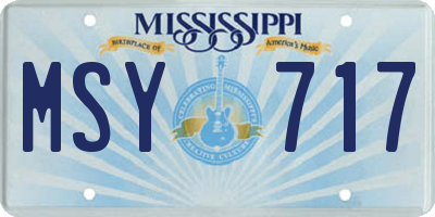 MS license plate MSY717
