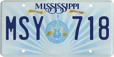 MS license plate MSY718