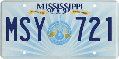 MS license plate MSY721