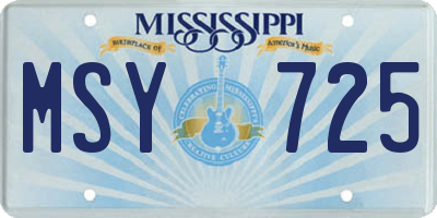 MS license plate MSY725